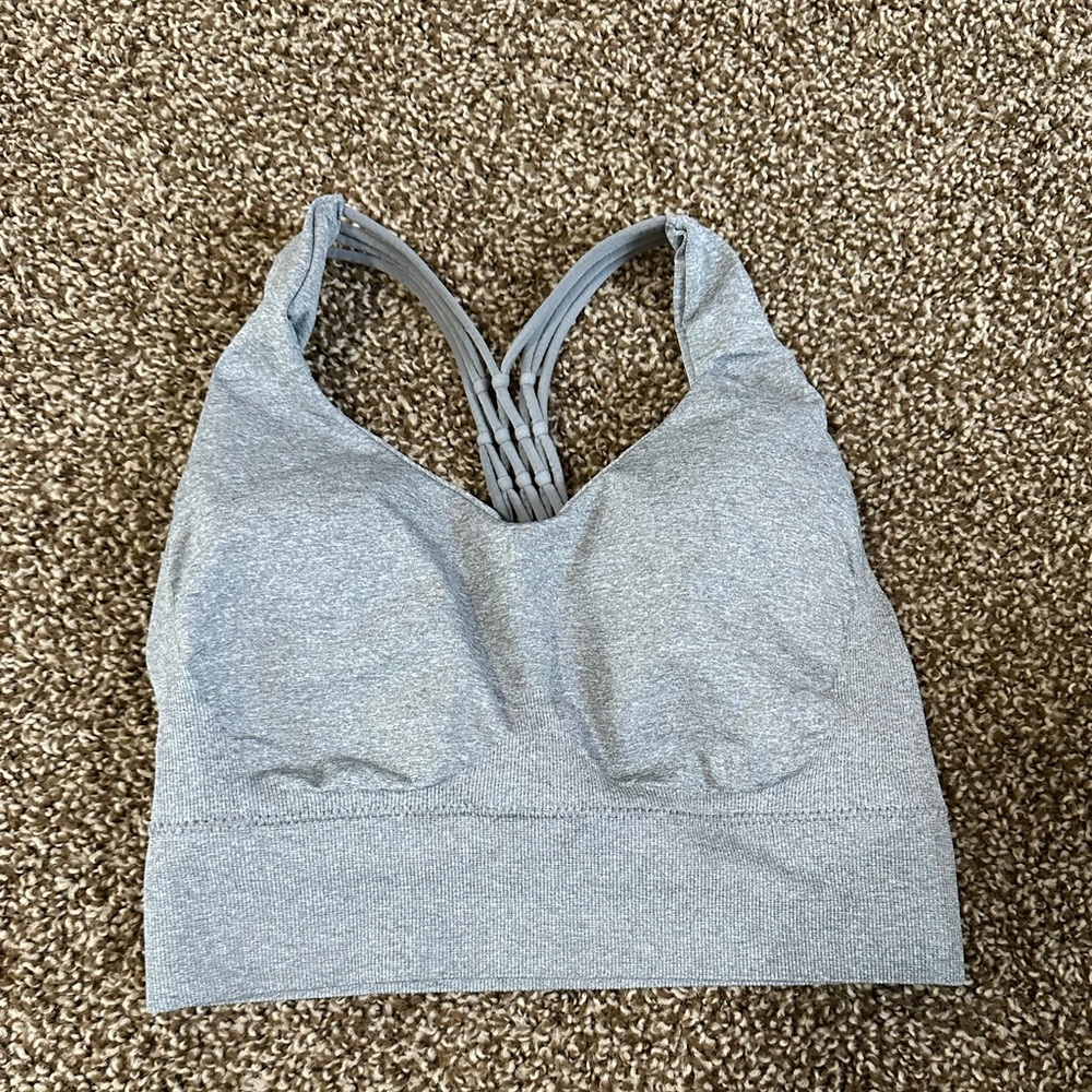 Grey sports bra